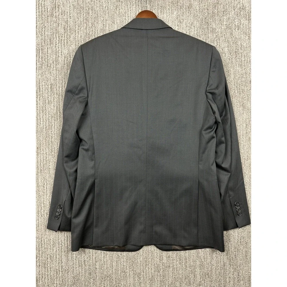 G. Manzoni Mens Gray Blazer Jacket Reda Super 110 2-Button striped Wool 40R